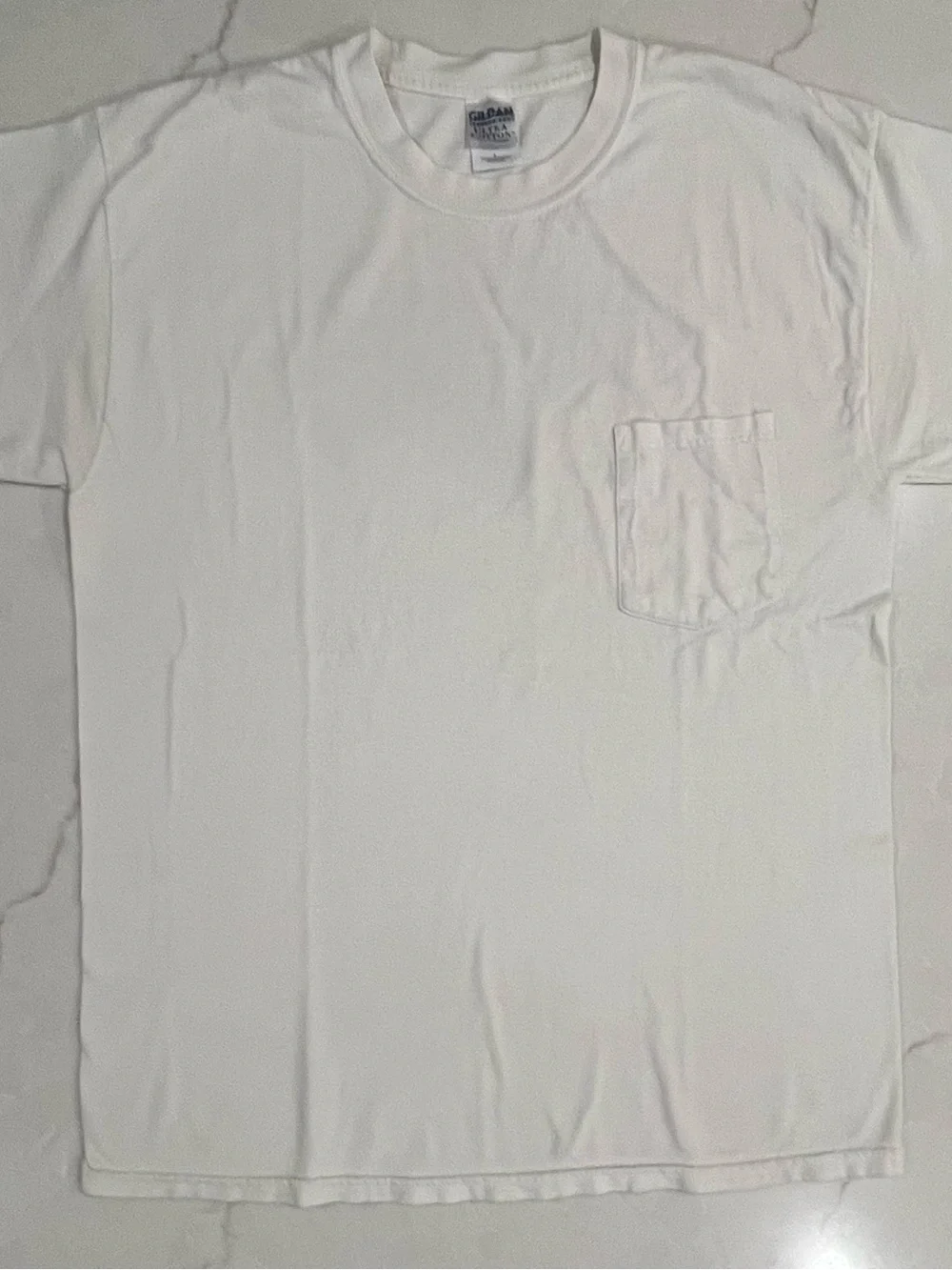 Vintage 90s Gildan Striped Bass Fishing Pocket Tee L